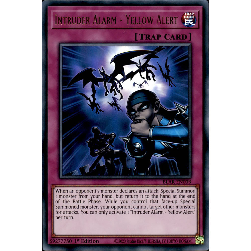 Intruder Alarm - Yellow Alert BLAR-EN003 Yu-Gi-Oh! Card from the Battles of Legend: Armageddon Set