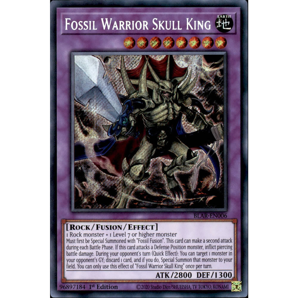 Fossil Warrior Skull King BLAR-EN006 Yu-Gi-Oh! Card from the Battles of Legend: Armageddon Set