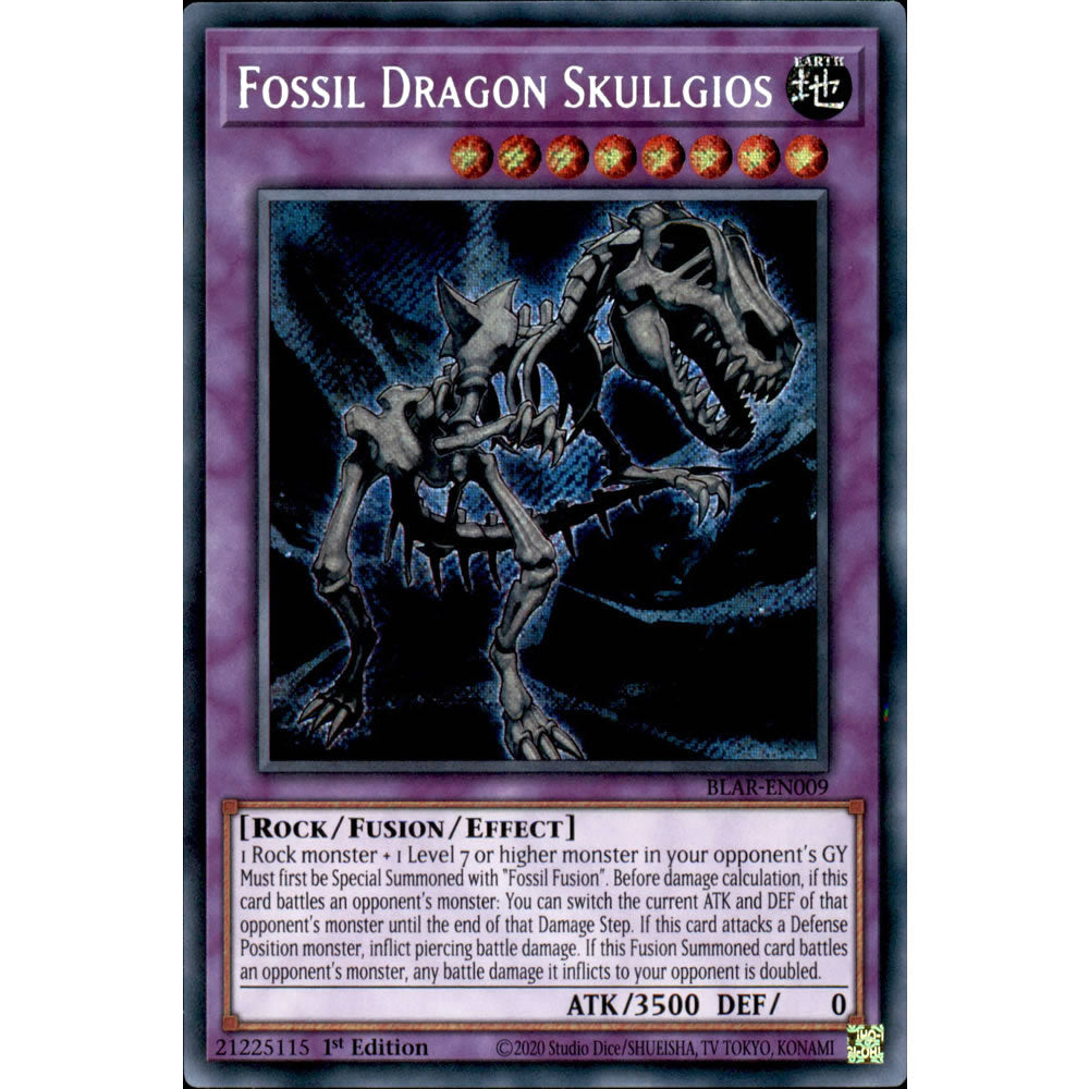 Fossil Dragon Skullgios BLAR-EN009 Yu-Gi-Oh! Card from the Battles of Legend: Armageddon Set