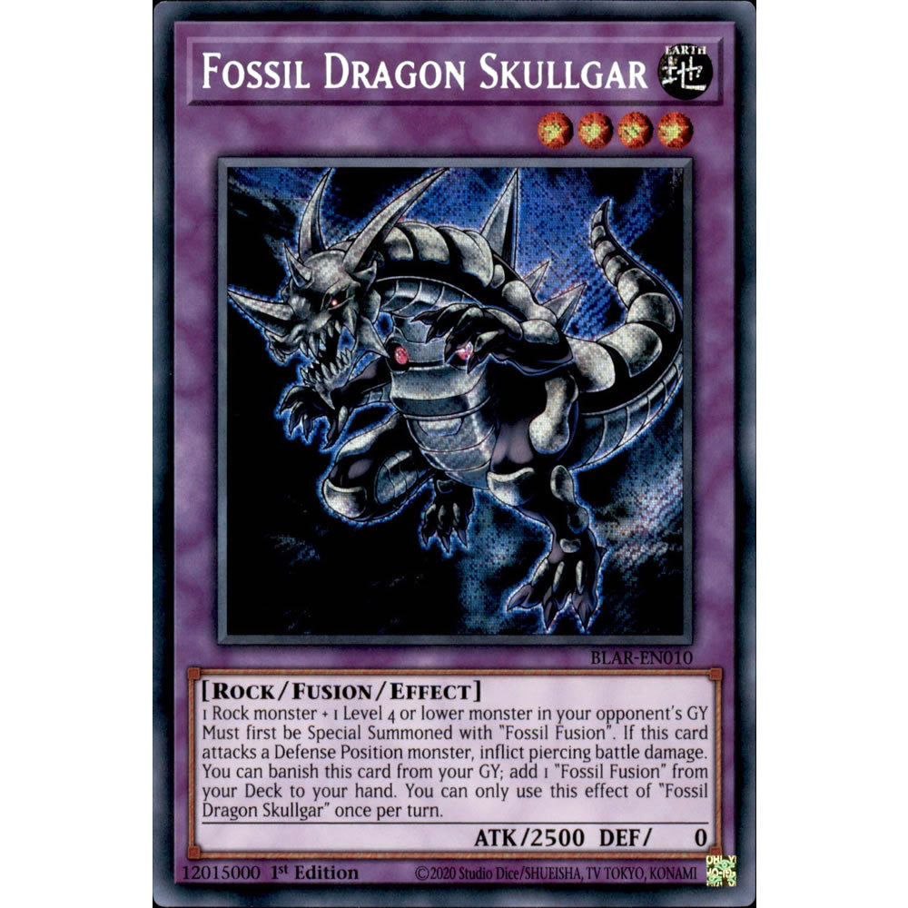 Fossil Dragon Skullgar BLAR-EN010 Yu-Gi-Oh! Card from the Battles of Legend: Armageddon Set