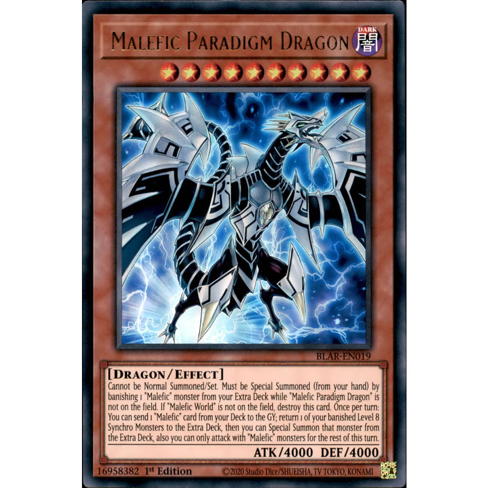 Malefic Paradigm Dragon BLAR-EN019 Yu-Gi-Oh! Card from the Battles of Legend: Armageddon Set