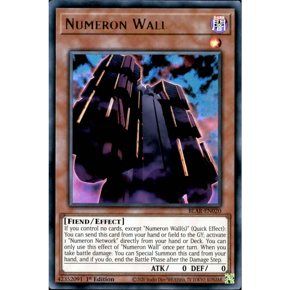 Numeron Wall BLAR-EN020 Yu-Gi-Oh! Card from the Battles of Legend: Armageddon Set