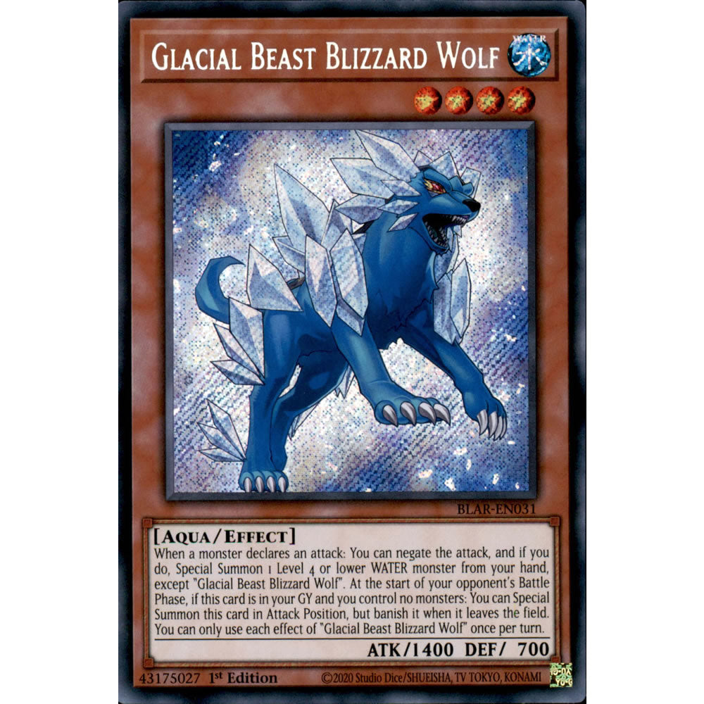 Glacial Beast Blizzard Wolf BLAR-EN031 Yu-Gi-Oh! Card from the Battles of Legend: Armageddon Set