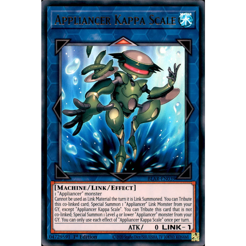Appliancer Kappa Scale BLAR-EN039 Yu-Gi-Oh! Card from the Battles of Legend: Armageddon Set