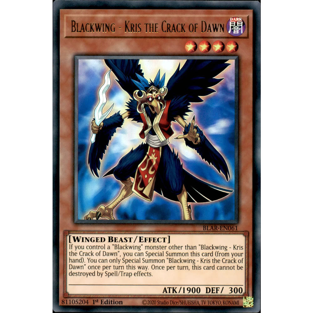 Blackwing - Kris the Crack of Dawn BLAR-EN061 Yu-Gi-Oh! Card from the Battles of Legend: Armageddon Set