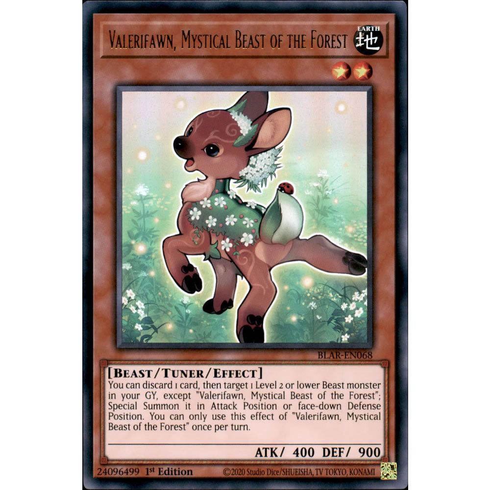 Valerifawn, Mystical Beast of the Forest BLAR-EN068 Yu-Gi-Oh! Card from the Battles of Legend: Armageddon Set