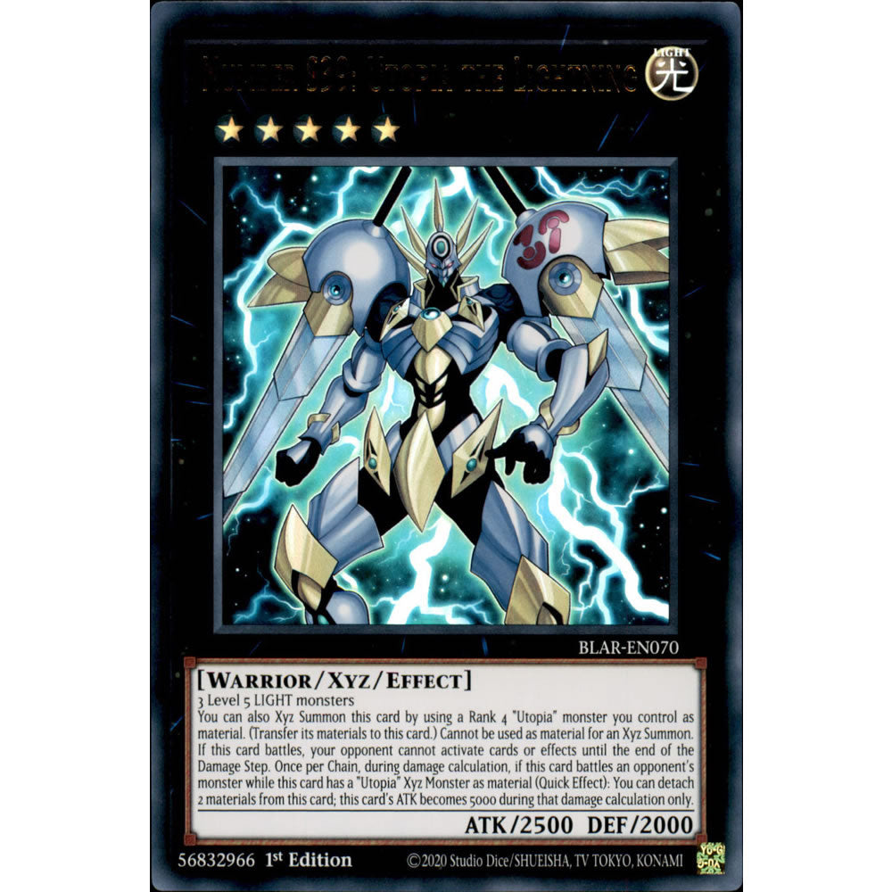 Number S39: Utopia the Lightning BLAR-EN070 Yu-Gi-Oh! Card from the Battles of Legend: Armageddon Set