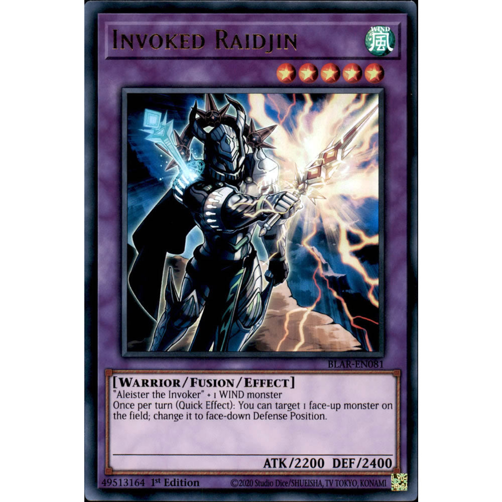 Invoked Raidjin BLAR-EN081 Yu-Gi-Oh! Card from the Battles of Legend: Armageddon Set