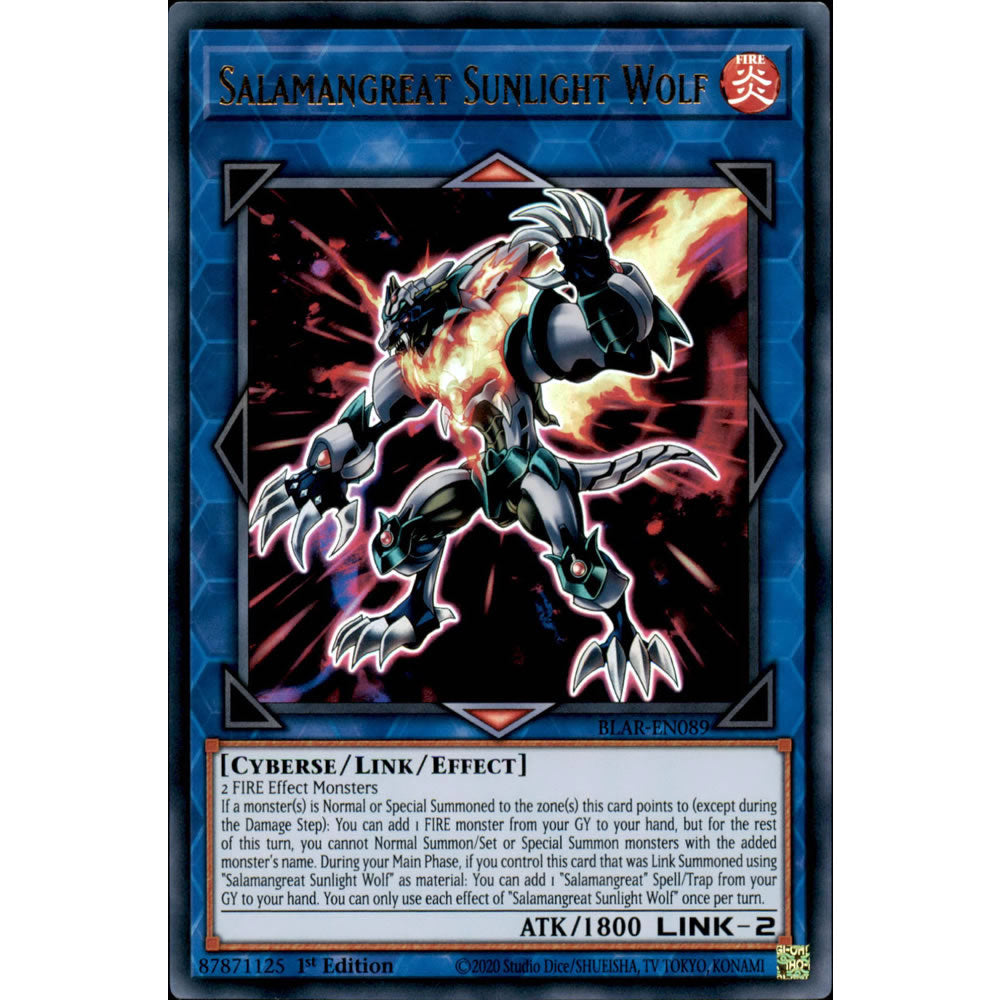 Salamangreat Sunlight Wolf BLAR-EN089 Yu-Gi-Oh! Card from the Battles of Legend: Armageddon Set