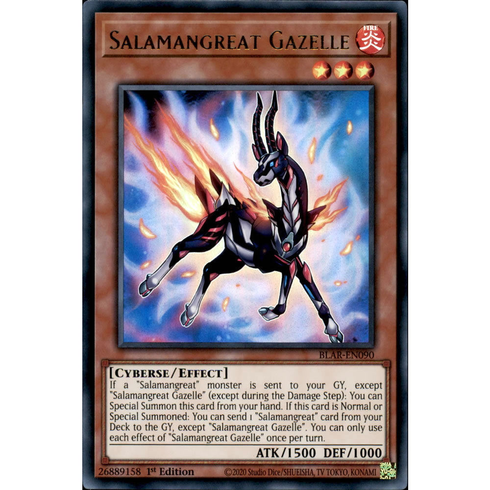 Salamangreat Gazelle BLAR-EN090 Yu-Gi-Oh! Card from the Battles of Legend: Armageddon Set