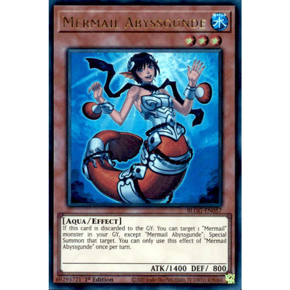Mermail Abyssgunde BLGG-EN057 Yu-Gi-Oh! Card from the Battles of Legend: Glorious Gallery Set
