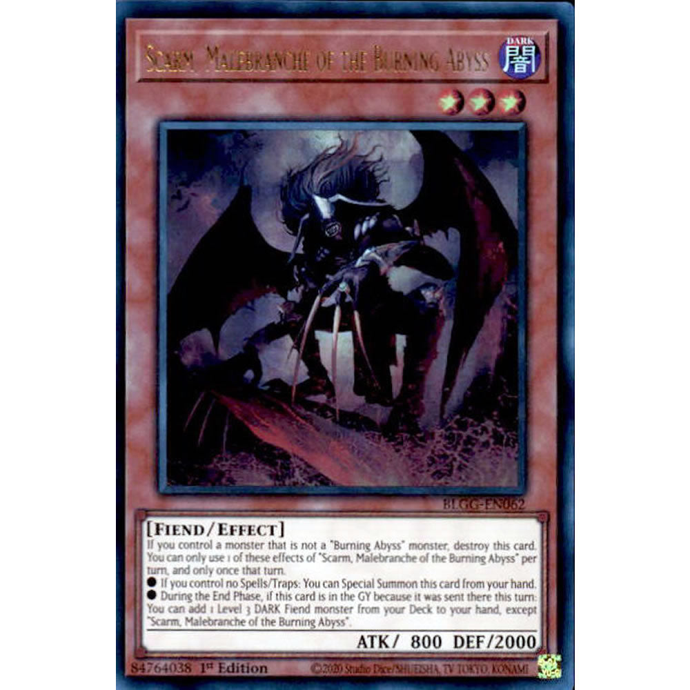 Scarm, Malebranche of the Burning Abyss BLGG-EN062 Yu-Gi-Oh! Card from the Battles of Legend: Glorious Gallery Set