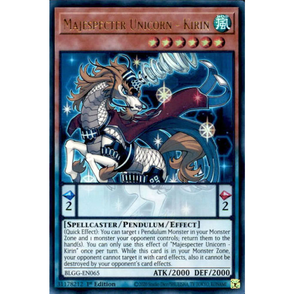 Majespecter Unicorn - Kirin BLGG-EN065 Yu-Gi-Oh! Card from the Battles of Legend: Glorious Gallery Set