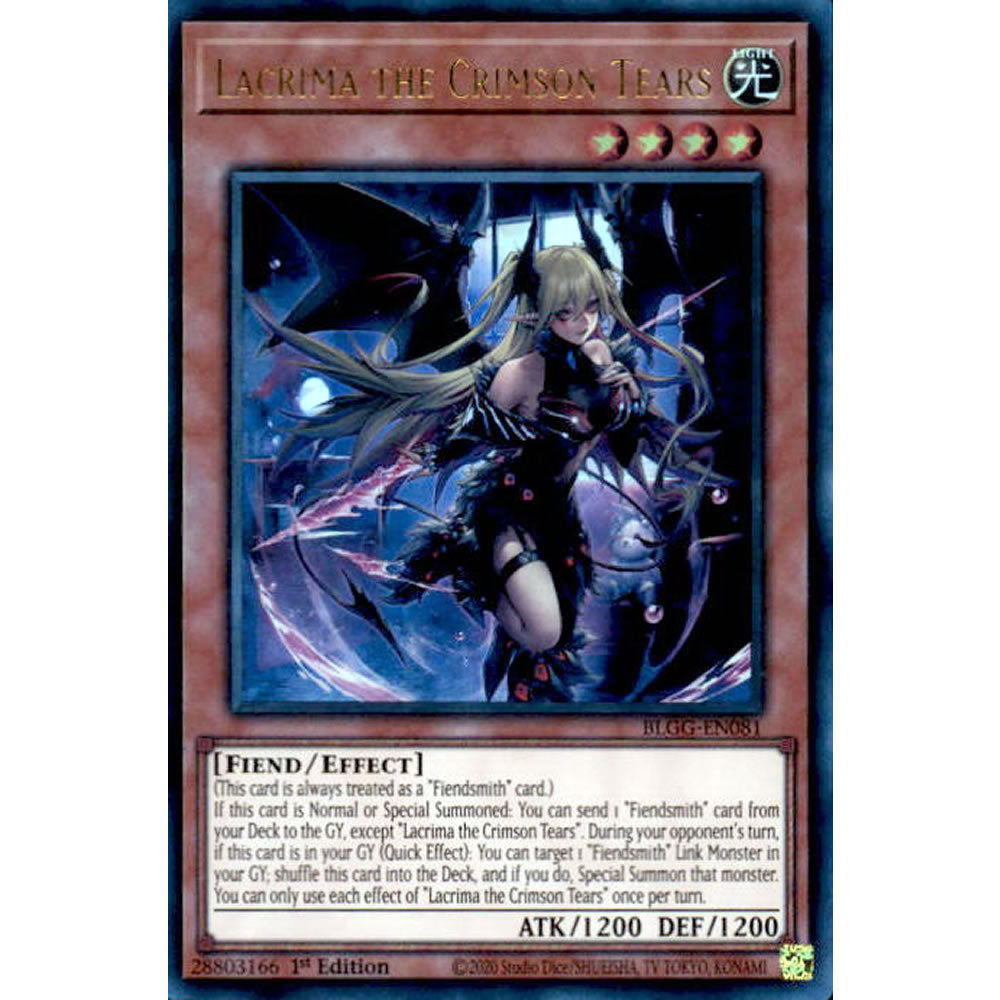 Lacrima the Crimson Tears BLGG-EN081 Yu-Gi-Oh! Card from the Battles of Legend: Glorious Gallery Set