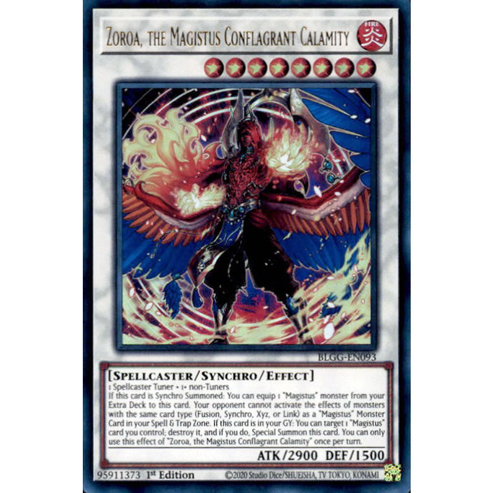 Zoroa, the Magistus Conflagrant Calamity BLGG-EN093 Yu-Gi-Oh! Card from the Battles of Legend: Glorious Gallery Set