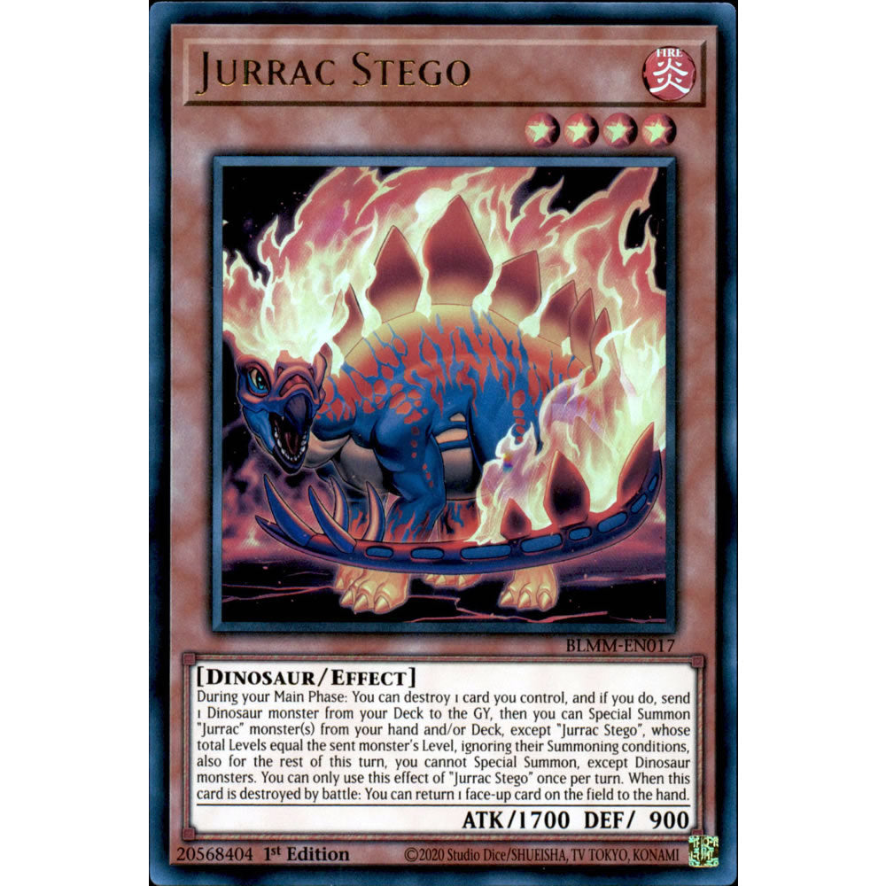 Jurrac Stego BLMM-EN017 Yu-Gi-Oh! Card from the Battles of Legend: Monster Mayhem Set
