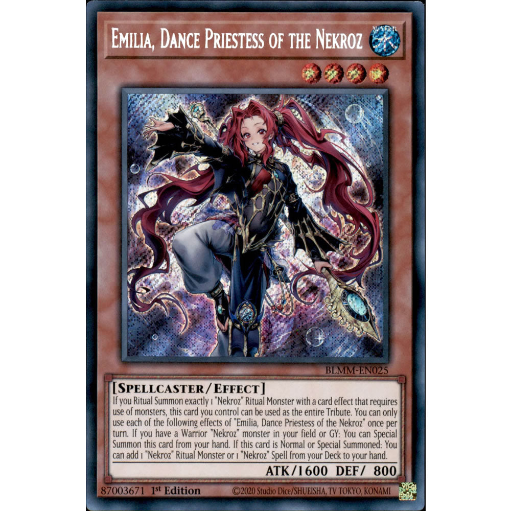 Emilia, Dance Priestess of the Nekroz BLMM-EN025 Yu-Gi-Oh! Card from the Battles of Legend: Monster Mayhem Set