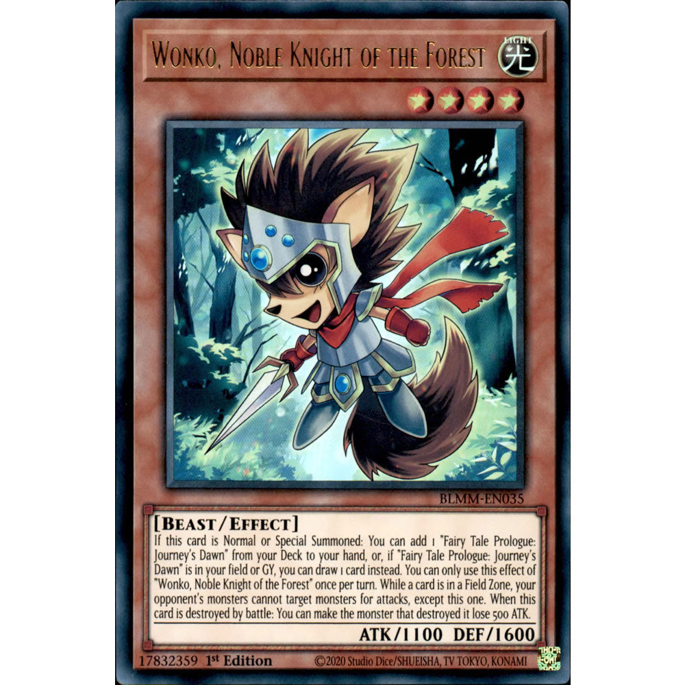 Wonko, Noble Knight of the Forest BLMM-EN035 Yu-Gi-Oh! Card from the Battles of Legend: Monster Mayhem Set