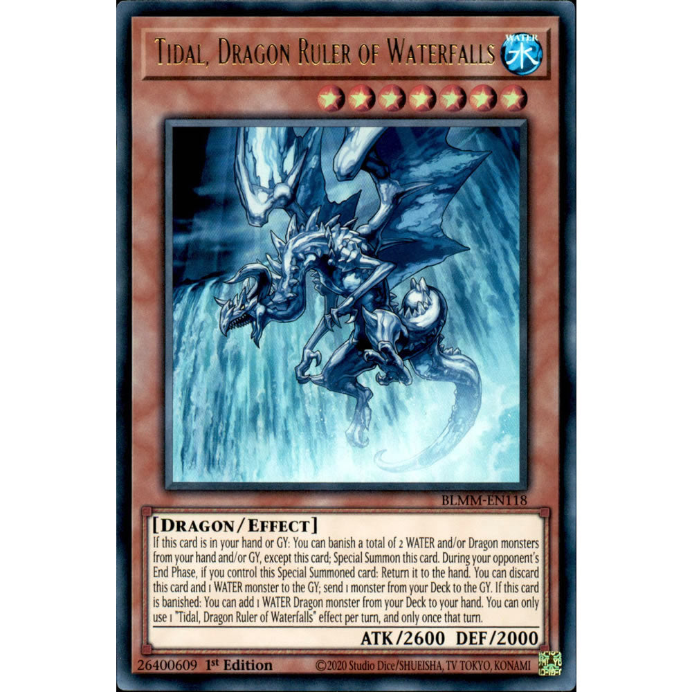 Tidal, Dragon Ruler of Waterfalls BLMM-EN118 Yu-Gi-Oh! Card from the Battles of Legend: Monster Mayhem Set