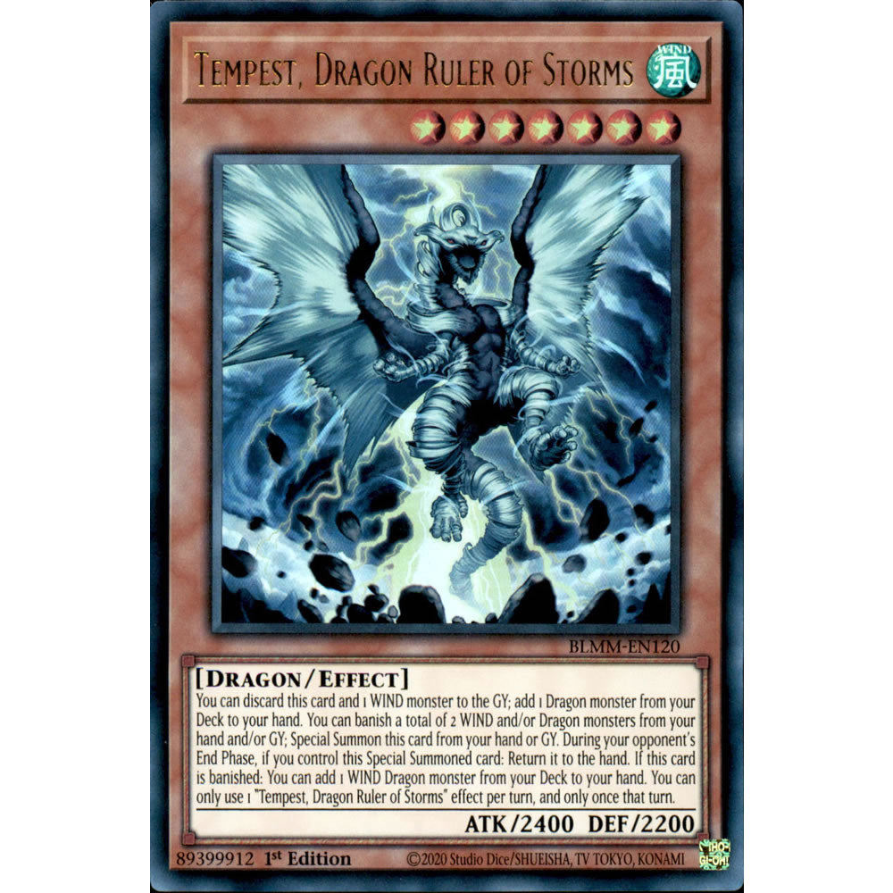 Tempest, Dragon Ruler of Storms BLMM-EN120 Yu-Gi-Oh! Card from the Battles of Legend: Monster Mayhem Set