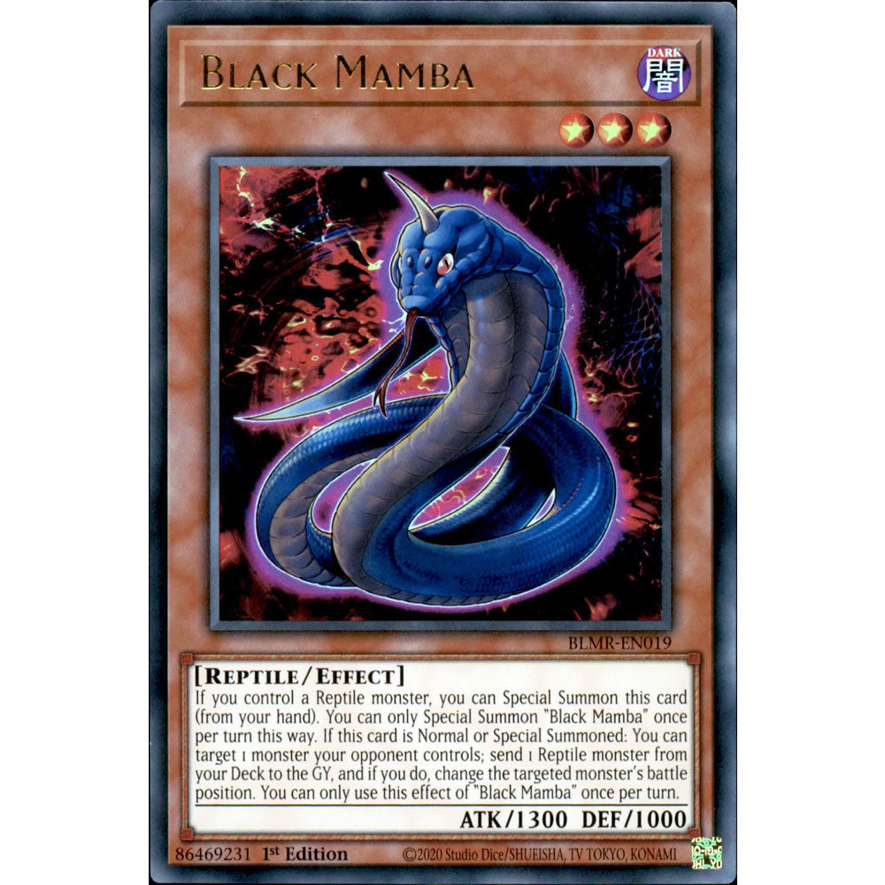 Black Mamba BLMR-EN019 Yu-Gi-Oh! Card from the Battles of Legend: Monstrous Revenge Set