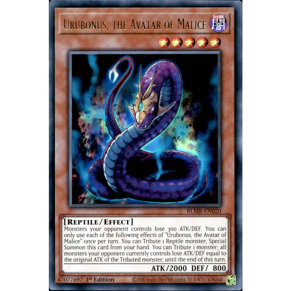 Urubonus, the Avatar of Malice BLMR-EN020 Yu-Gi-Oh! Card from the Battles of Legend: Monstrous Revenge Set