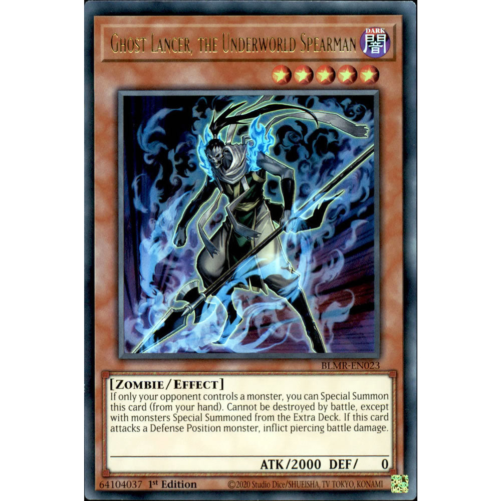 Ghost Lancer, the Underworld Spearman BLMR-EN023 Yu-Gi-Oh! Card from the Battles of Legend: Monstrous Revenge Set