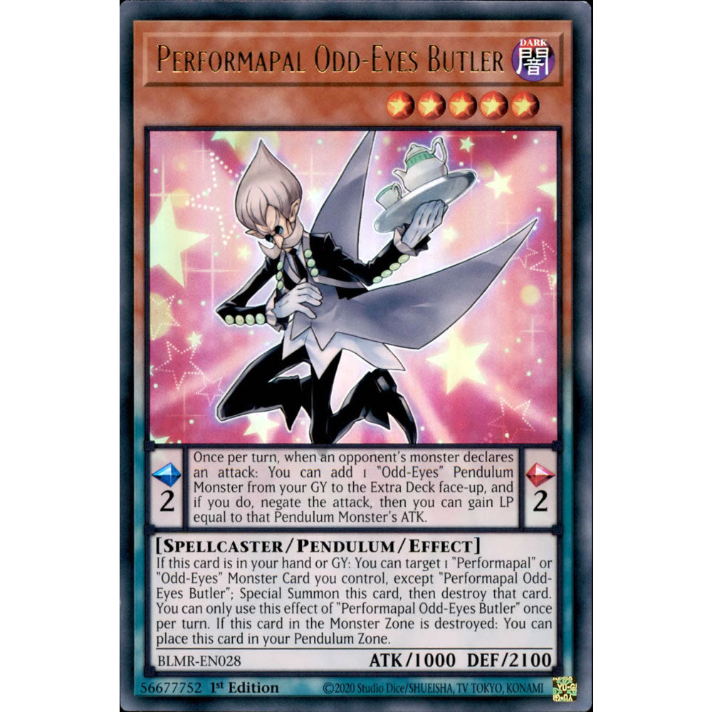 Performapal Odd-Eyes Butler BLMR-EN028 Yu-Gi-Oh! Card from the Battles of Legend: Monstrous Revenge Set