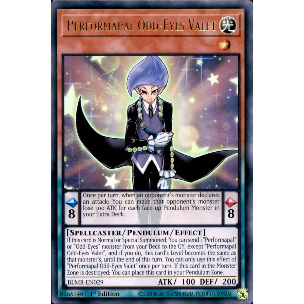 Performapal Odd-Eyes Valet BLMR-EN029 Yu-Gi-Oh! Card from the Battles of Legend: Monstrous Revenge Set