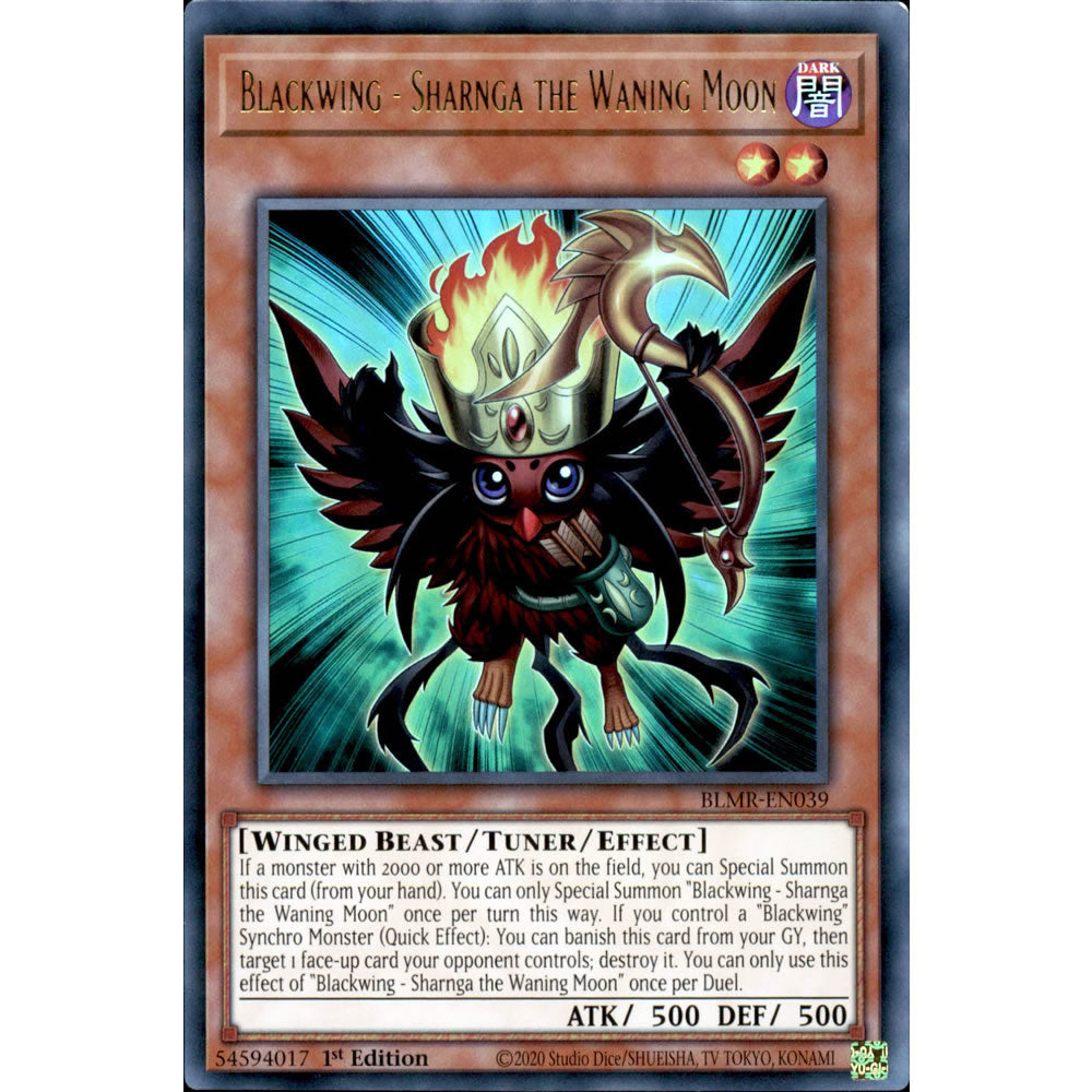 Blackwing - Sharnga the Waning Moon BLMR-EN039 Yu-Gi-Oh! Card from the Battles of Legend: Monstrous Revenge Set