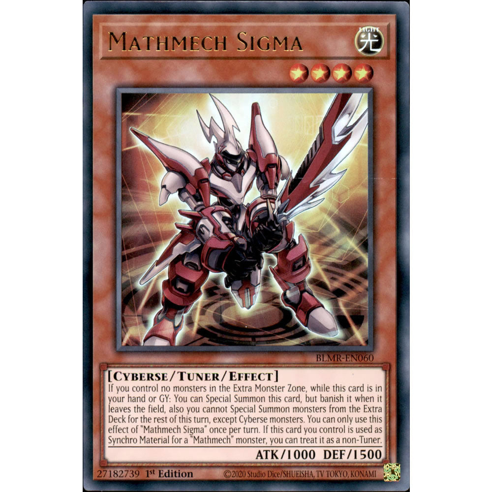 Mathmech Sigma BLMR-EN060 Yu-Gi-Oh! Card from the Battles of Legend: Monstrous Revenge Set
