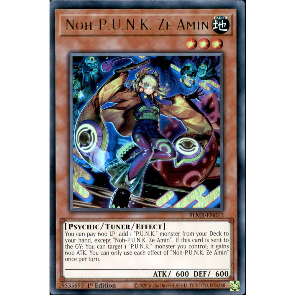 Noh-P.U.N.K. Ze Amin BLMR-EN062 Yu-Gi-Oh! Card from the Battles of Legend: Monstrous Revenge Set