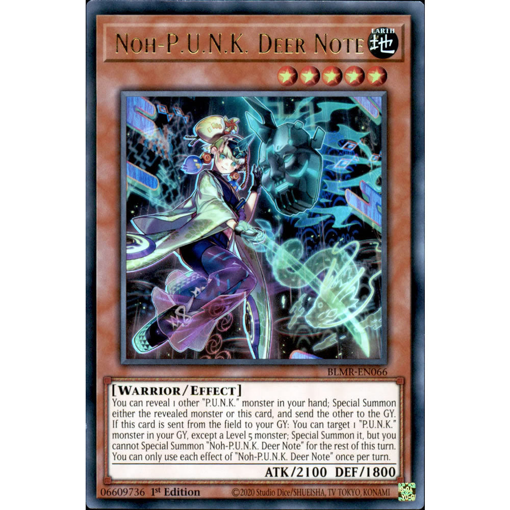 Noh-P.U.N.K. Deer Note BLMR-EN066 Yu-Gi-Oh! Card from the Battles of Legend: Monstrous Revenge Set