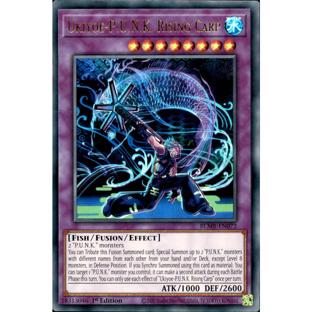 Ukiyoe-P.U.N.K. Rising Carp BLMR-EN072 Yu-Gi-Oh! Card from the Battles of Legend: Monstrous Revenge Set