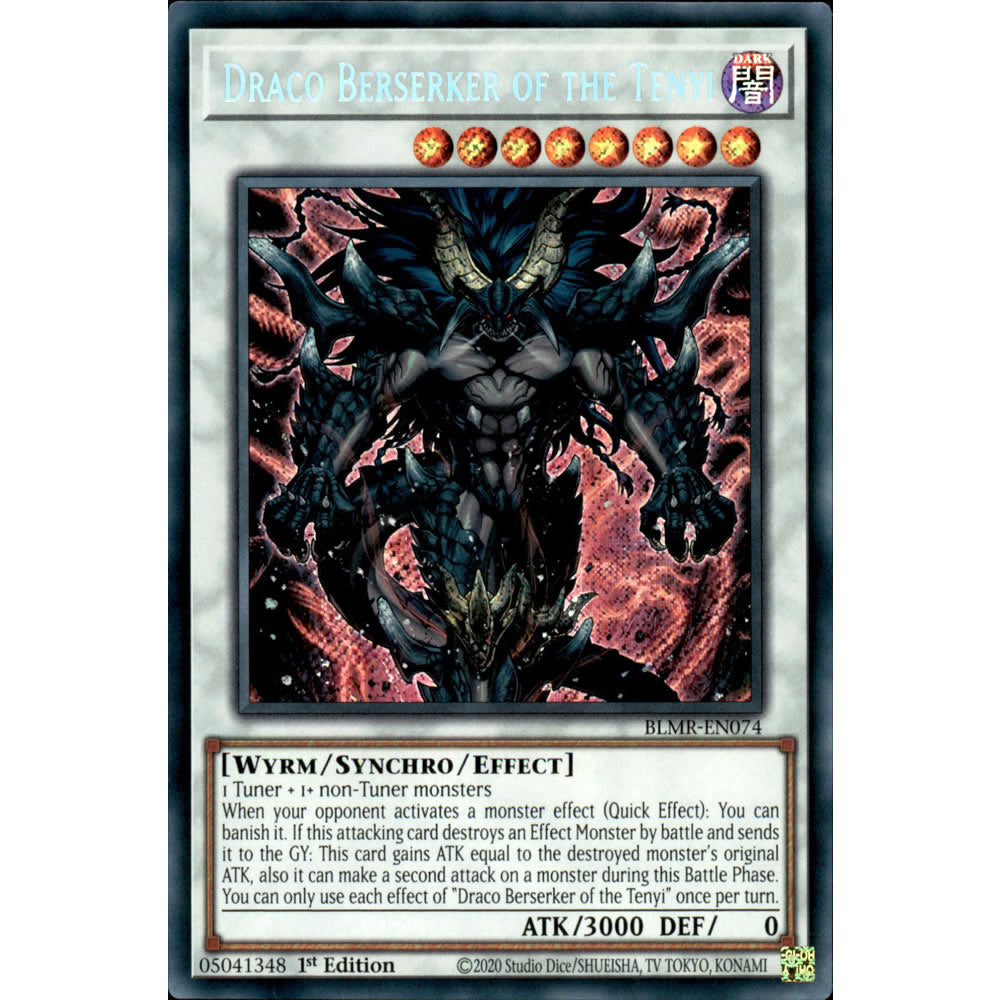 Draco Berserker of the Tenyi BLMR-EN074 Yu-Gi-Oh! Card from the Battles of Legend: Monstrous Revenge Set