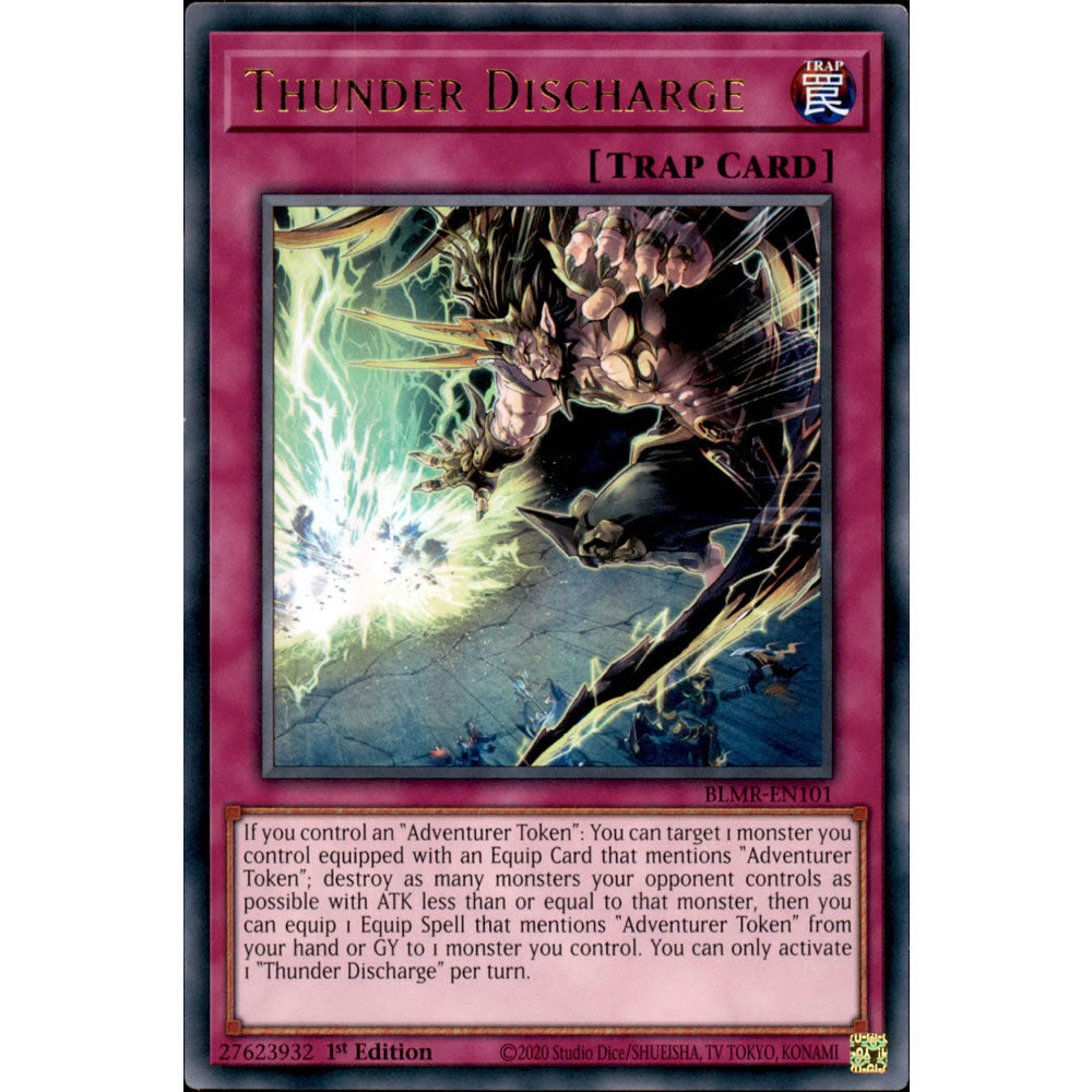 Thunder Discharge BLMR-EN101 Yu-Gi-Oh! Card from the Battles of Legend: Monstrous Revenge Set