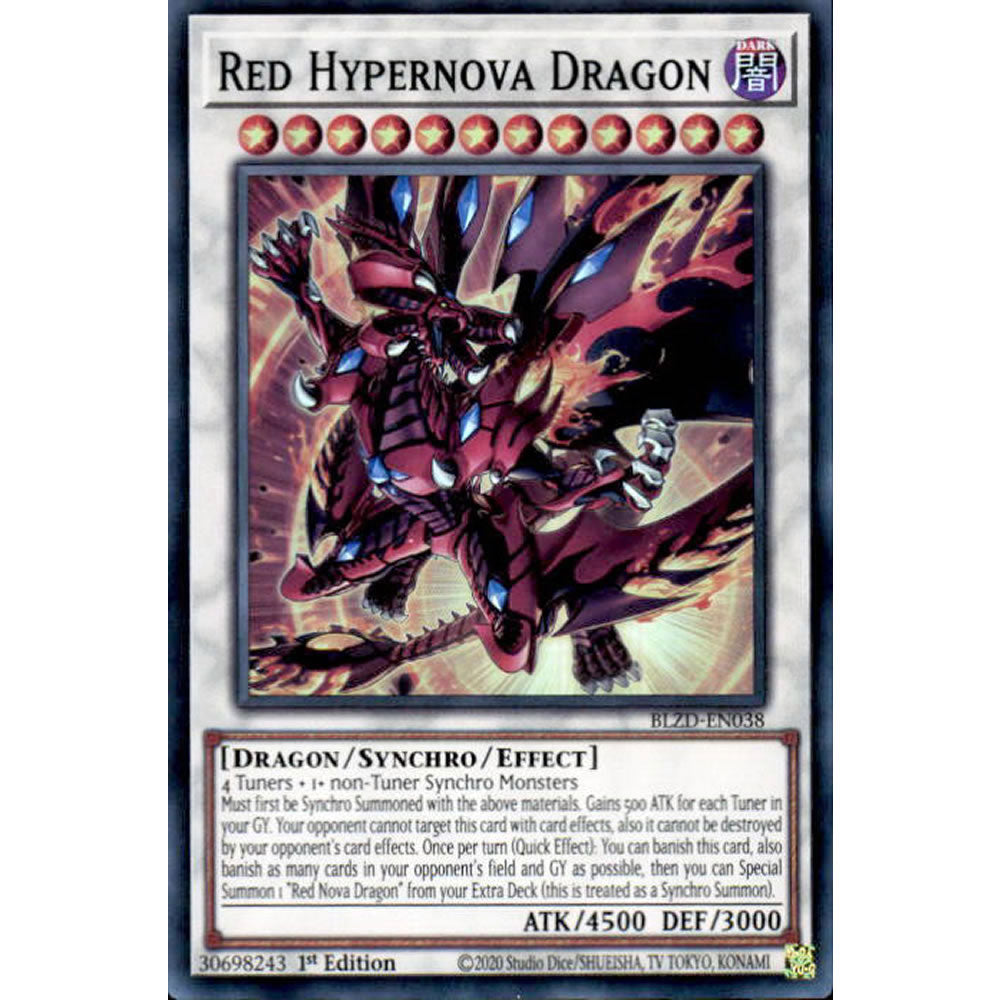 Red Hypernova Dragon BLZD-EN038 Yu-Gi-Oh! Card from the Blazing Dominion Set