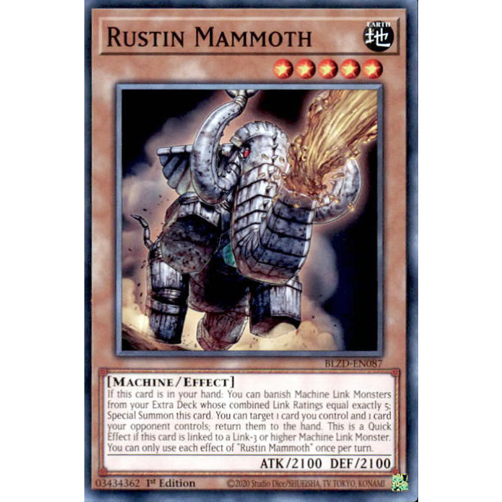 Rustin Mammoth BLZD-EN087 Yu-Gi-Oh! Card from the Blazing Dominion Set