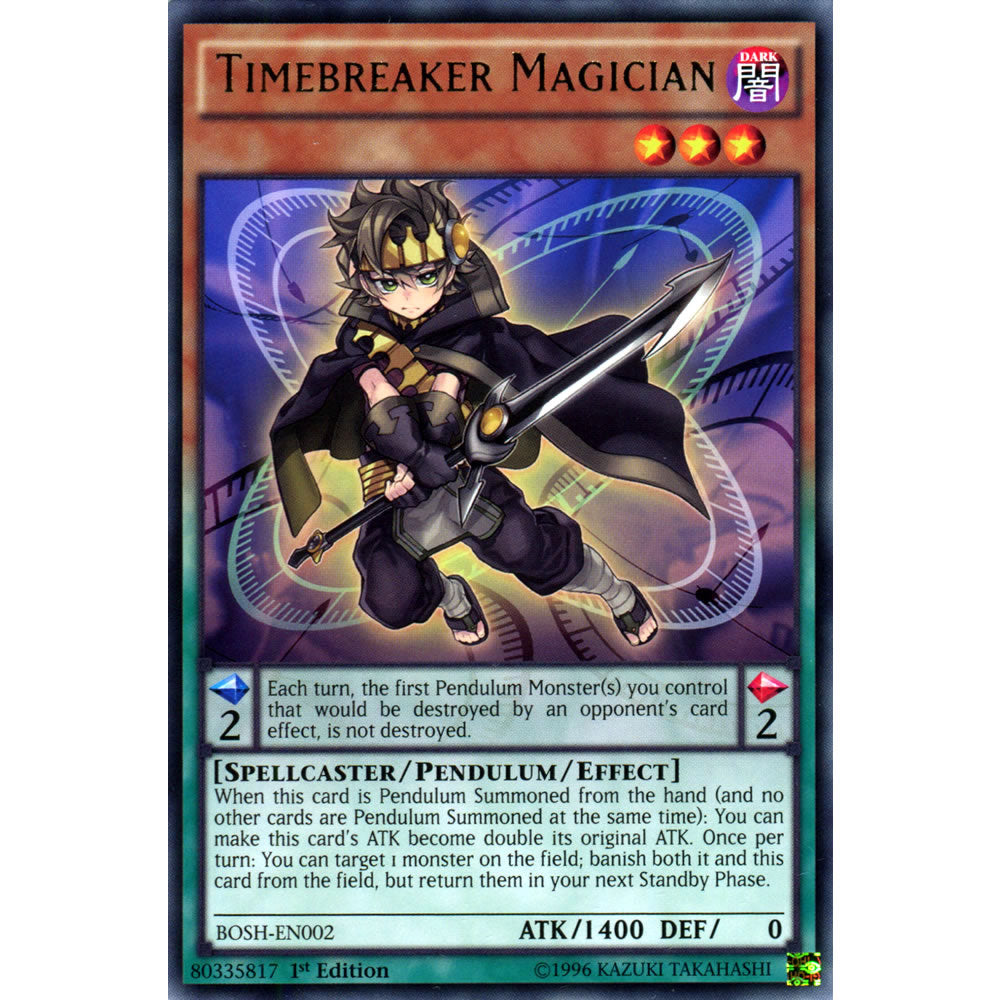 Timebreaker Magician BOSH-EN002 Yu-Gi-Oh! Card from the Breakers of Shadow Set