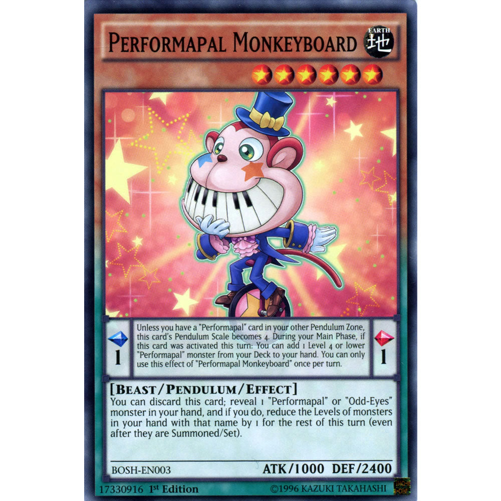 Performapal Monkeyboard BOSH-EN003 Yu-Gi-Oh! Card from the Breakers of Shadow Set