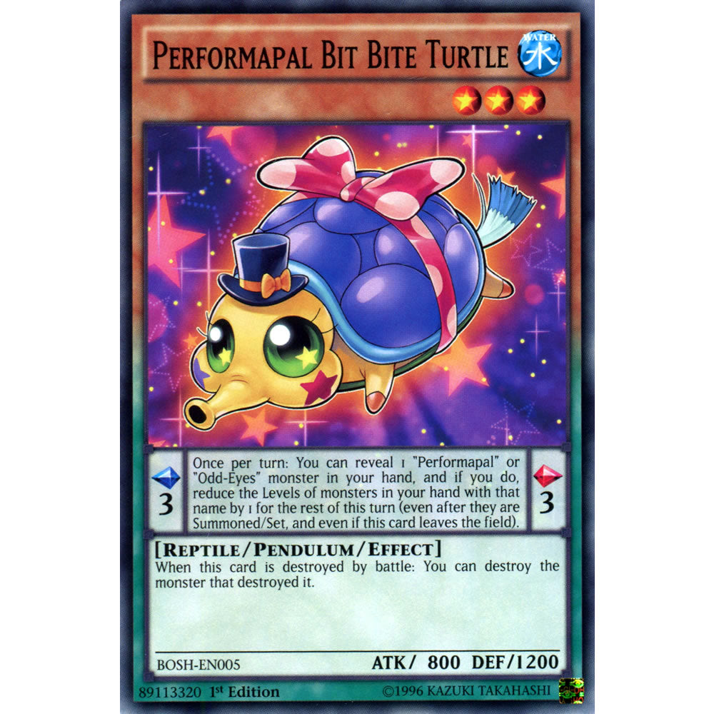 Performapal Bit Bite Turtle BOSH-EN005 Yu-Gi-Oh! Card from the Breakers of Shadow Set