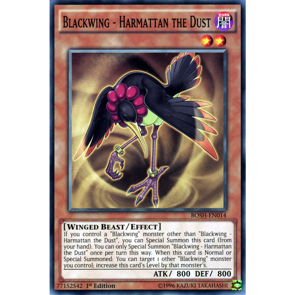 Blackwing - Harmattan the Dust BOSH-EN014 Yu-Gi-Oh! Card from the Breakers of Shadow Set