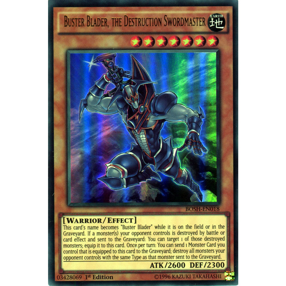 Buster Blader, the Destruction Swordmaster BOSH-EN018 Yu-Gi-Oh! Card from the Breakers of Shadow Set