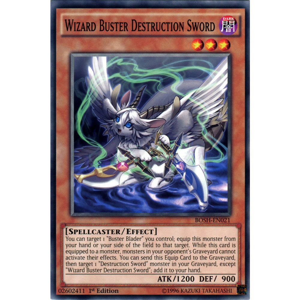 Wizard Buster Destruction Sword BOSH-EN021 Yu-Gi-Oh! Card from the Breakers of Shadow Set