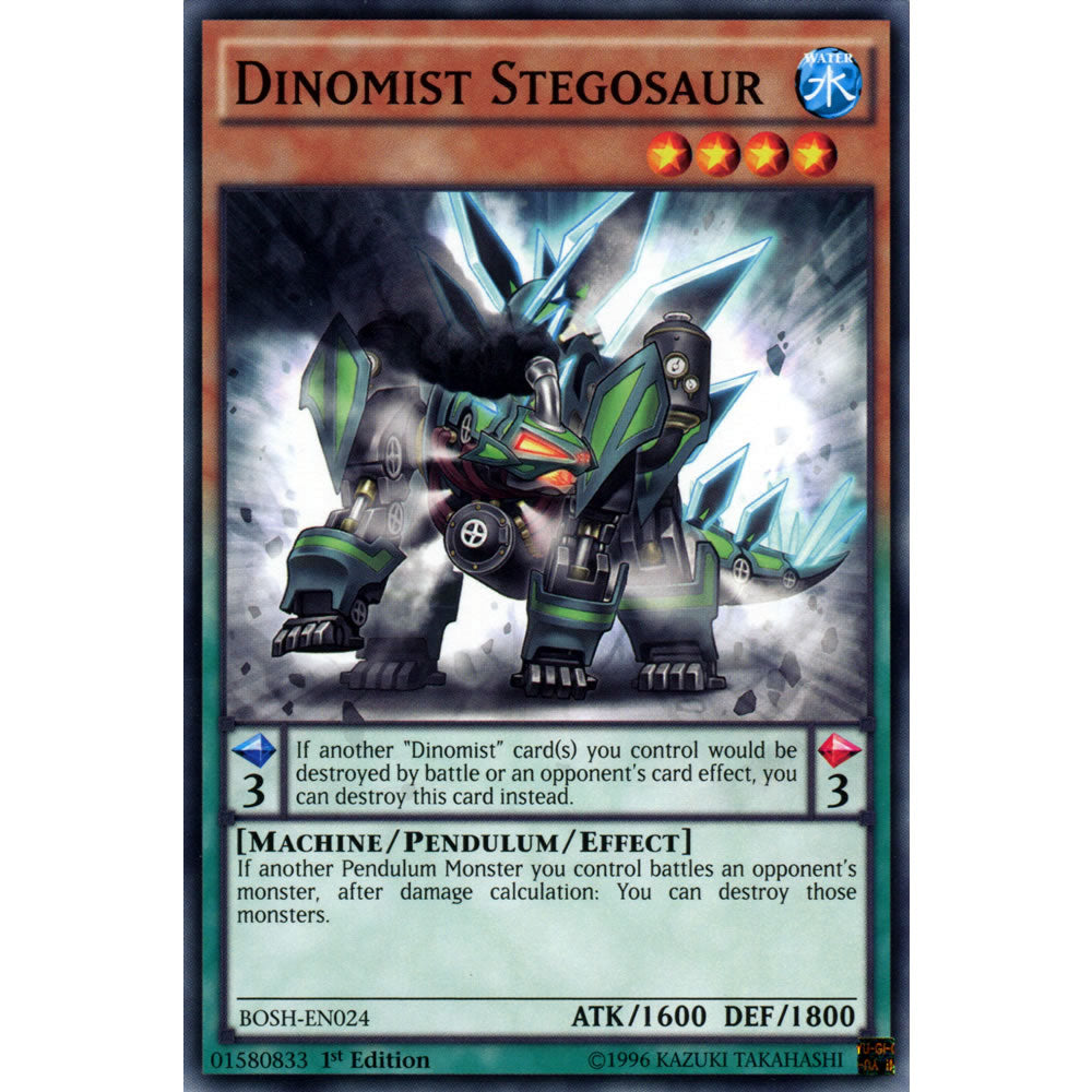 Dinomist Stegosaur BOSH-EN024 Yu-Gi-Oh! Card from the Breakers of Shadow Set