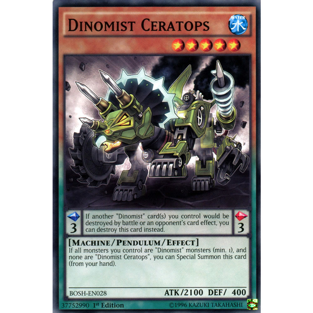 Dinomist Ceratops BOSH-EN028 Yu-Gi-Oh! Card from the Breakers of Shadow Set