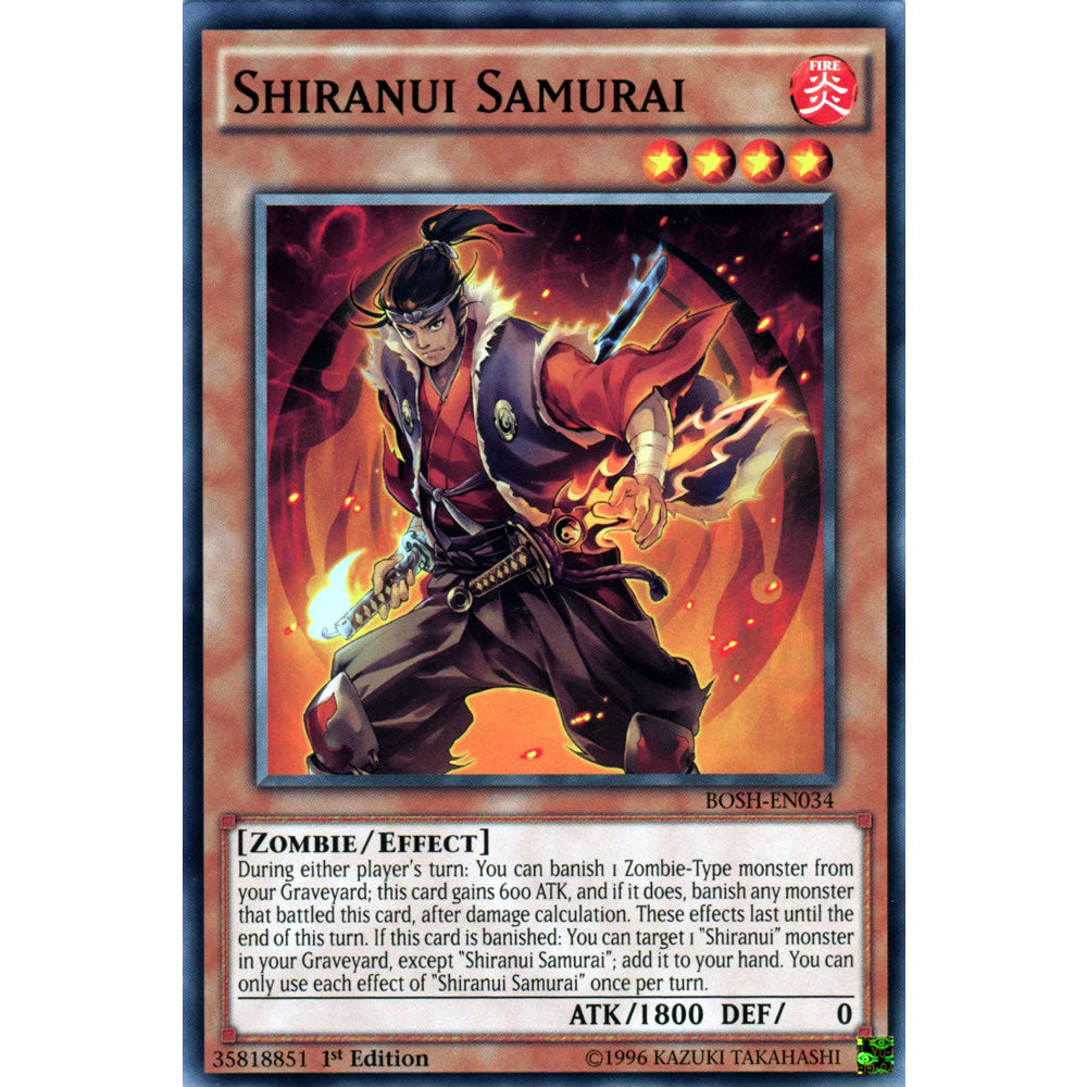 Shiranui Samurai BOSH-EN034 Yu-Gi-Oh! Card from the Breakers of Shadow Set