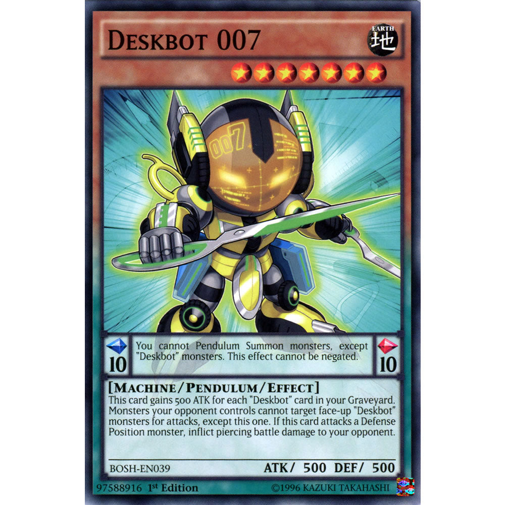 Deskbot 007 BOSH-EN039 Yu-Gi-Oh! Card from the Breakers of Shadow Set