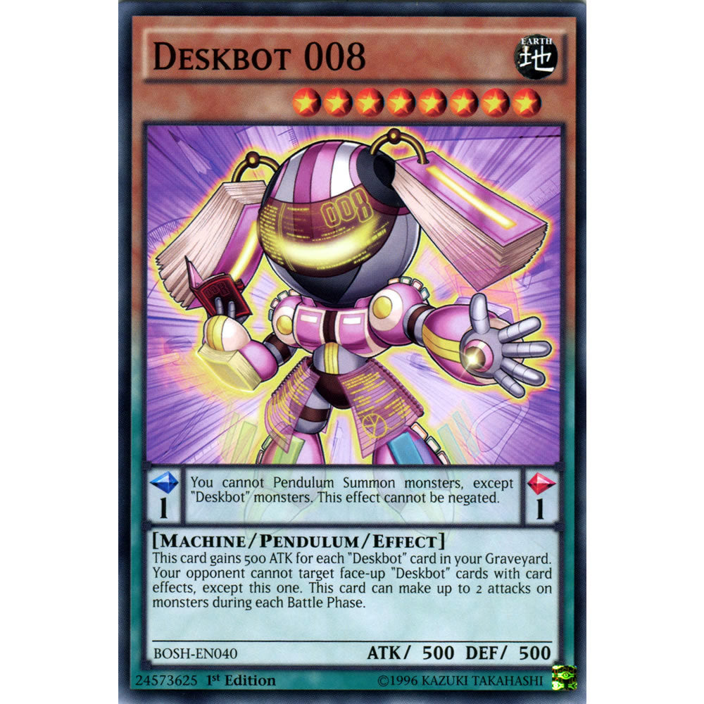 Deskbot 008 BOSH-EN040 Yu-Gi-Oh! Card from the Breakers of Shadow Set