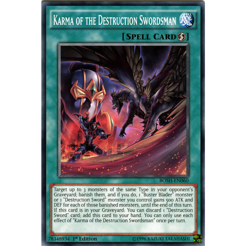 Karma of the Destruction Swordsman BOSH-EN060 Yu-Gi-Oh! Card from the Breakers of Shadow Set